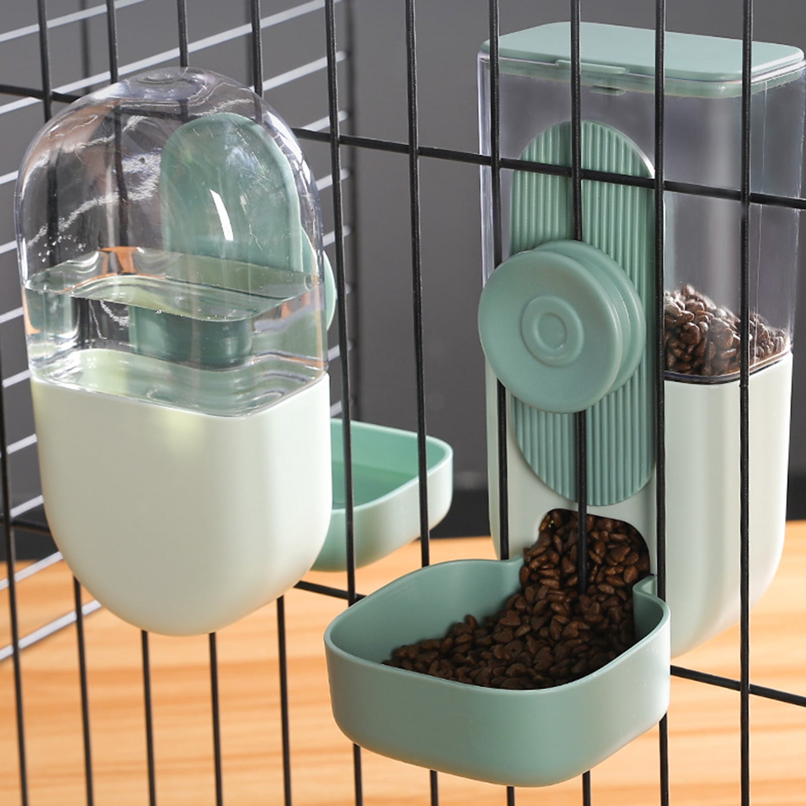 Pet Feeder and Waterer Self-Dispensing Feed Automatic Feeders 29oz 27oz Water Dogs Cats Bowl