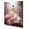 thumbnail image 2 of Designart "Ballet Solitude in Pink and White II" Abstract Canvas Wall Art - Modern Pink Abstract Spirals Entryway Wall Art Print, 2 of 6