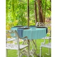 thumbnail image 5 of Outdoor Tablecloth Teal Ombre Round Patio Tablecloths 60 Inch, Waterproof Outside Table Cloths with Umbrella Hole and Zipper, Turquoise Summer Table Cover for Outdoor Tables Garden, 5 of 6