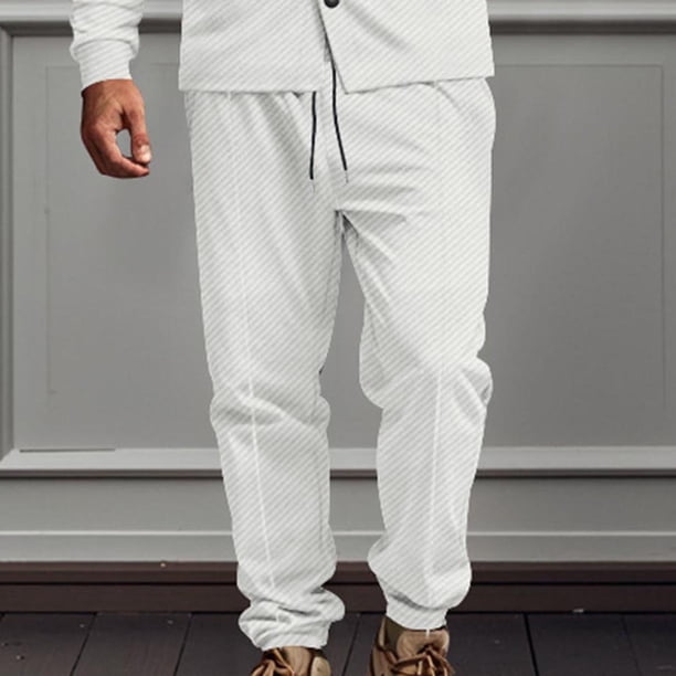 Pantalones de pijama deportivos holgados con estampado informal para hombre, de longitud completa, de poliéster