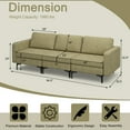 thumbnail image 4 of Costway Modular 3-Seat Sofa Couch w/ Socket USB Ports & Side Storage Pocket Green, 4 of 10