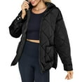 thumbnail image 3 of Chaqueta Acolchada para Mujer, con Capucha, Larga, Cremallera, Abrigo de Invierno, Chaquetas Cálidas con Bolsillos Negro S, 3 of 8