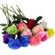 thumbnail image 3 of 10 piezas de flores de seda de rosas artificiales, ramos de novia de rosas florecientes falsas para boda oso de fresa  Hogar, 3 of 5