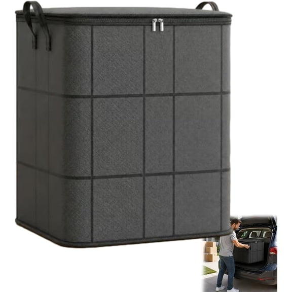 XXl Foldable Storage Bag with Reinforced Handles, Extra Large Capacity Storage Bags, Spacious Moving Storage Bin, Zippered Organizer for Quilts Clothes & Bedding for Moving Day, Closet &bedroom Use
