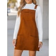 thumbnail image 2 of CUPSHE Women's Corduroy Dress With Front Bib Pockets Square Neck Mini Overalls Style, 2 of 8