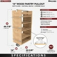 thumbnail image 2 of Rev-A-Shelf 448-Tpf43-14-1 Wood Classics 14"W Pull Out 43" Tall Pantry Cabinet Organizer -, 2 of 5