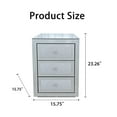 thumbnail image 5 of Olurrisa Mirrored Nightstand with 3 Drawers Modern End Table Bed Side Table with Mirrored Finish, 22inch H, Silver, 5 of 6