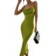 thumbnail image 5 of VISgogo Vestido largo para mujer, tirantes finos con cordones en la espalda, ajustado, ajustado, para fiesta, cóctel VISgogo  moda, 5 of 9