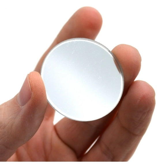 Round Concave Glass Mirror - 1.5" (38mm) Diameter - 200mm Focal Length - 3mm Thick Approx. - Eisco Labs