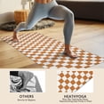 thumbnail image 4 of Orange and White Checkerboard Pattern Hot Yoga Mat Towel Non Slip for Hot Yoga - Quick-Drying Yoga Mat Cover with 4 Corner Pockets with Travel Bag - Hot Yoga Towel Non Slip 70"x26", 4 of 6