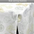 thumbnail image 4 of Bicycle Dog Crate Cover, Classic Design Bicycle Drawings of Pastel Colors Retro Style White Background, Easy to Use Pet Kennel Cover for Dogs, 35" x 23" x 27", Cadet Blue Camel, by Ambesonne, 4 of 6