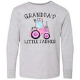 thumbnail image 3 of Inktastic Grandpa's Little Farmer- Pink Tractor and Flowers Long Sleeve Youth T-Shirt, 3 of 5