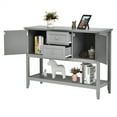 thumbnail image 5 of Patiojoy Buffet Cabinet Sideboard Wooden Console Table with 2 Storage Drawers & 2 Cabinets & Bottom Shelf Gray, 5 of 7