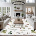 thumbnail image 3 of Botanical Flower Area Rugs 6'x9', Washable Small Throw Rugs for Kitchen Dining room, Spring Watercolor Floral Leaf Plant Indoor Outdoor Rug Non-Slip Low Pile Carpet Runner Reversible Floor Mats, 3 of 8