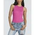 thumbnail image 5 of 3 Pack: Women’s Ribbed Sleeveless Bodysuit Racerback Halter High Neck Tank Tops Sexy Outfit, 5 of 6