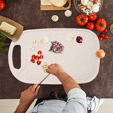 

shyuyusa Plastic Cutting Boards For Kitchen Dishwasher Safe Doublesided Design Extra Large Cutting Board For Meat Easy Grip Handle Non-Slip With Grinding Area Dishwasher Safe Non-Slip BPA Free