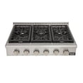 thumbnail image 5 of Kucht Professional 36" Propane Gas Range Top with Classic Silver Knobs in Silver, 5 of 7