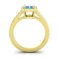 thumbnail image 4 of 2.95 Carat Natural Diamond Blue Topaz Gemstone Elegant Wedding Ring for Women Solid 18K Yellow Gold Size 3 by Diamond-Capitals, 4 of 8