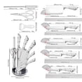 thumbnail image 2 of 9PCS White Kitchen Knife Set Stainless Steel Hollow Handle Chef Knives Complete Set, 2 of 11