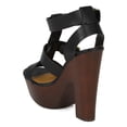 thumbnail image 3 of Breckelles CK33 Women Leatherette Open Toe Strappy Buckle Platform Chunky Heel Sandal, 3 of 6