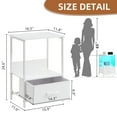 thumbnail image 3 of Eunos Night Stands for Bedroom, White Bedside Table with Charging Station and Storage Shelfs, 3 of 8