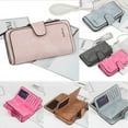 thumbnail image 4 of Women Lady Leather Trifold Card Wallet Clutch Checkbook Handbag Zip Purse Card Phone Holder Long Design Lady Fashion Wallets, 4 of 4