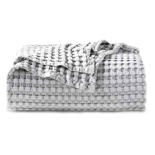 Manta Bedsure Cooling de algodón con forma de gofre, tamaño doble, tamaño XL, gris, 168 x 229 cm