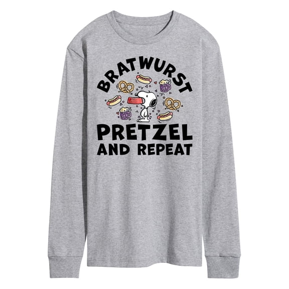 Peanuts - Bratwurst Pretzel And Repeat Snoopy - Men's Long Sleeve T-Shirt