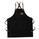 thumbnail image 2 of Delantal de chef de lona con peto ajustable, bolsillos, tirantes cruzados en la espalda e impermeable. Negro, 2 of 9
