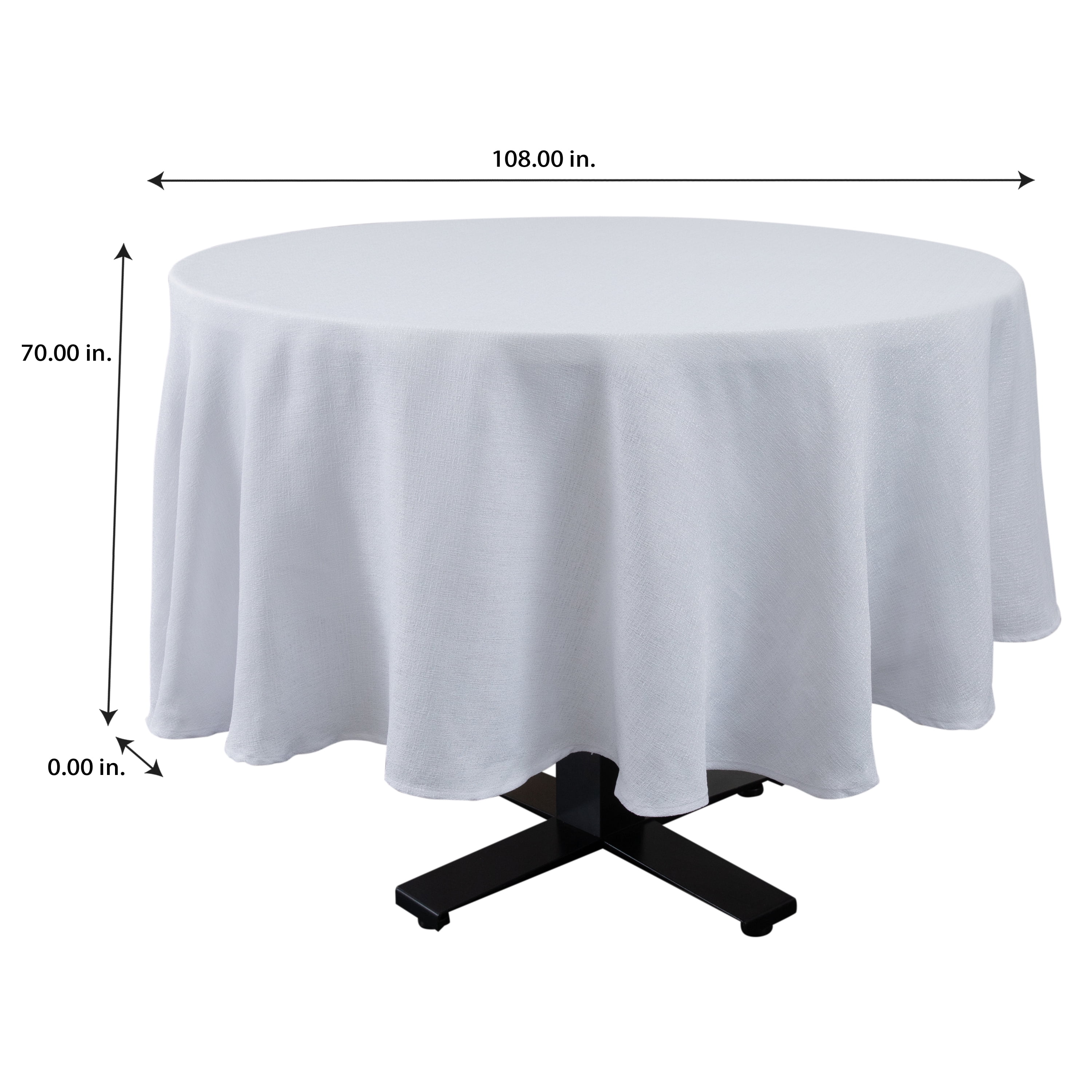 Home Details Chic & Rustic 70" Round Polyester Tablecloth in White