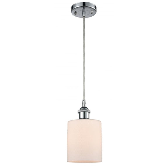 Innovations 516-1P-PC-G111-L-LED Large Cobbleskill 1 Light Mini Pendant part of the Ballston Collection, Polished Chrome
