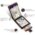 thumbnail image 4 of Serman Brands RFID Blocking Slim Wallet | Bifold Genuine Leather Thin Minimalist Front Pocket Wallets | Credit Card Holder | For Men with Money Clip | Chocolate, 4 of 7