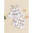 thumbnail image 6 of FEORJGP Kids Toddler Baby Girls Summer 2PCS Outfits 0 3M 6M 12M 18M Infant Sleeveless Camisoles Tulip Print Ruffled Hem Cami Tops PP Shorts Sets Newborn Fashion Cute Casual Clothes for Daily Vacation, 6 of 9