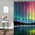 thumbnail image 2 of Creowell Mountain Lake Reflection Printed Shower Curtain 100% Polyester Fiber for Bathroom Decoration with Hooks 60x72, 2 of 7