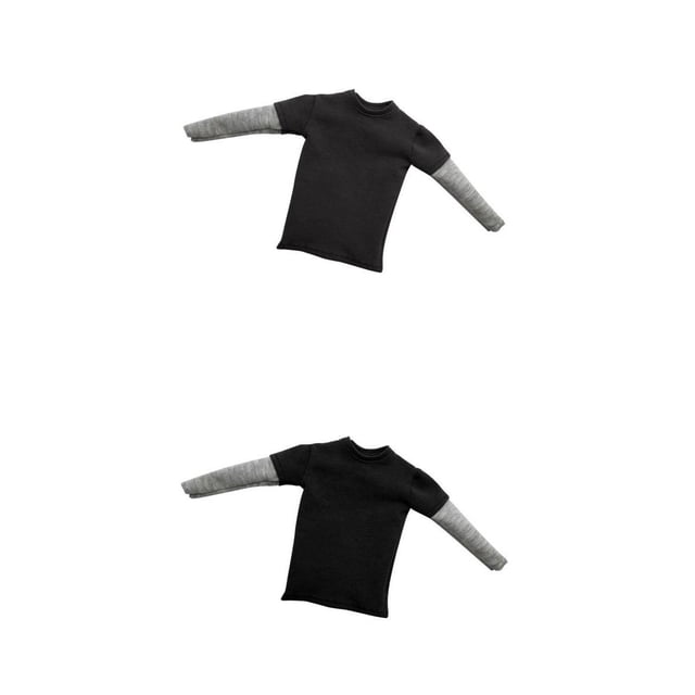 2 Piezas 1/6 Esca Camiseta de Manga '' de Acción Sunnimix Camiseta de figura de acción masculina