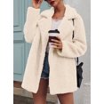 thumbnail image 2 of Abrigo de piel sintética para mujer Chaqueta de lana cálida Manga larga Cuello de solapa con mu Abanopi Abrigo de invierno, 2 of 7