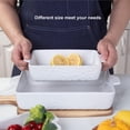 thumbnail image 4 of Fashionwu Casserole Dishes for Oven Ceramic Bakeware Set of 3, Rectangular Ceramic Baking Pan with Handles, Porcelain Casserole Bakeware Dishes for Baking, Cooking, Cake, Kitchen-White, 4 of 7
