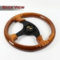 thumbnail image 3 of W-Power 330MM Brown Wood Grain W/ Black Line Black Spoke 13-Inch Steering Wheel, 3 of 5