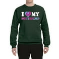 thumbnail image 2 of I Love My Boyfriend Tie Dye Pop Culture Unisex Crewneck Graphic Sweatshirt, Forest Green, X-Large, 2 of 3