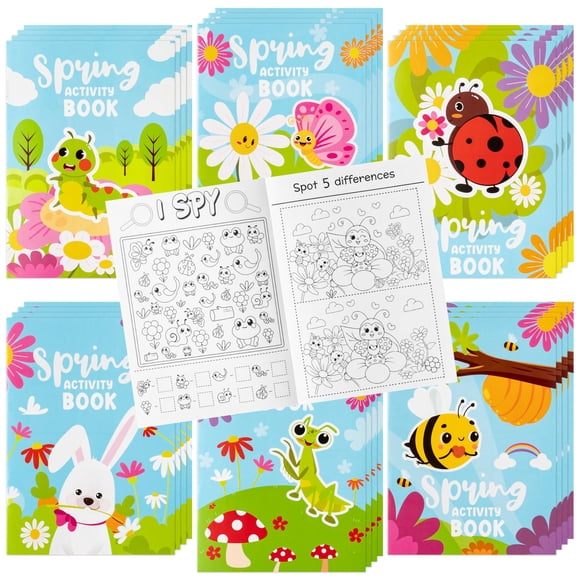 Juego de libros de actividades BWKoss Spring, 24 unidades, para niños de 6,7 x 4,7 pulgadas