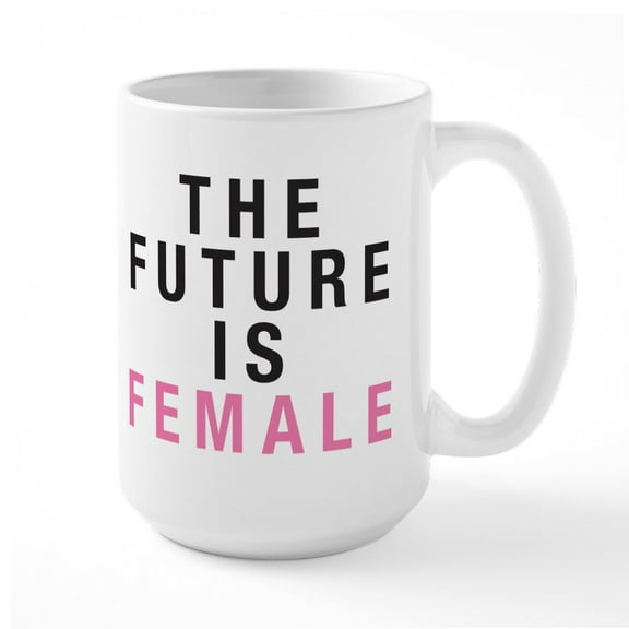 CafePress - Future Is Female Large Mug - 15 oz Ceramic Large White Novelty Mug