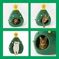 thumbnail image 5 of Christmas Tree Cat House - Cat Furniture Idea Cute Cat Cave Bed,Soft Kitty Cat Teepee House Christmas Warm Cat Bed for Winter,Cozy Cat Condo House for Pet Lovers, 5 of 5