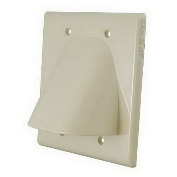 Vanco Dual Bulk Cable Wall Plate - Ivory, WPBW2IX