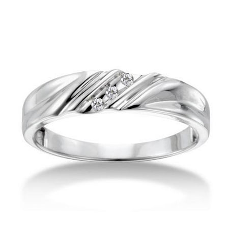 1/20 Carat Diamond Men's Three Stone Band