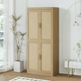 thumbnail image 3 of MAYEERTY Entryway Storage Cabinet Set of 2 Wood Accent Cabinet for Living Room,Brown, 3 of 8