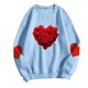 thumbnail image 5 of RKSTN Women's Valentine's Day Sweatshirts Oversized Crewneck Valentines Heart Graphic Print Hoodless Sweatshirt Womens Casual Plus Size Round Neck Loose Comfy Sweatshirt Fall Spring Clothes, 5 of 6