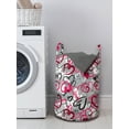 thumbnail image 3 of Love Laundry Bag, Romantic Random Hand Drawn Style Hearts and Love Words Crazy Romance Valentines, Hamper Basket with Handles Drawstring Closure for Laundromats, 13" x 19", Multicolor, by Ambesonne, 3 of 4