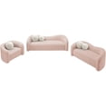 thumbnail image 6 of Bowery Hill Contemporary Pink Faux Shearling Teddy Fabric Sofa, 6 of 16