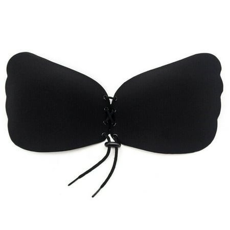 

DODOING 2 Pack Comfort Nude Bra Backless Strapless with Drawstring Push Up Bra Drawstring Bras