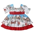 thumbnail image 1 of Qiylii Baby Girl Dress Flared Sleeve Square Collar Christmas Ruffles Dress, 1 of 6